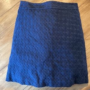 New with Tags Banana Republic Navy Blue Embroidered Skirt, Size 8P (J1016)